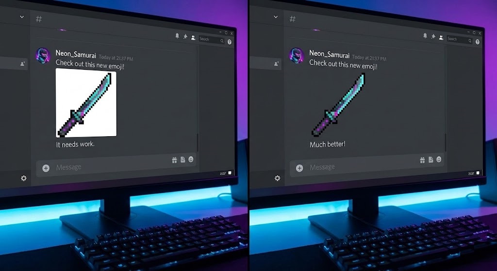 How to use a Discord emote background remover to fix white box emojis.